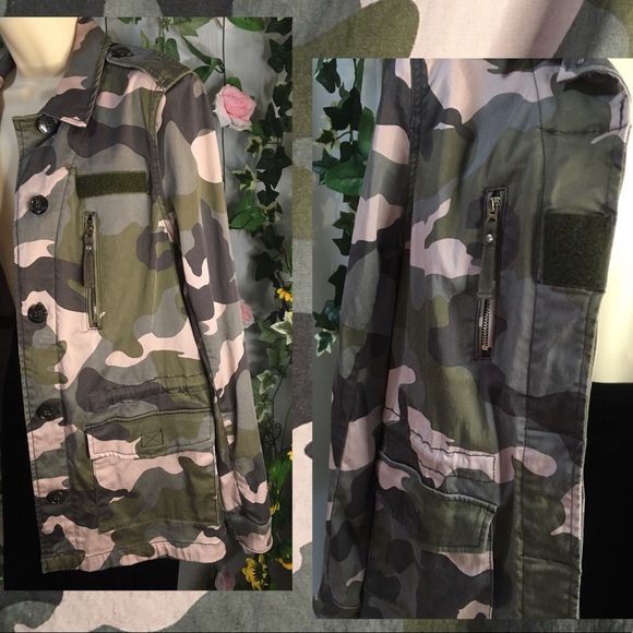 *H&M Divided* Pale pink camo military style jacket - Picture 5 of 9